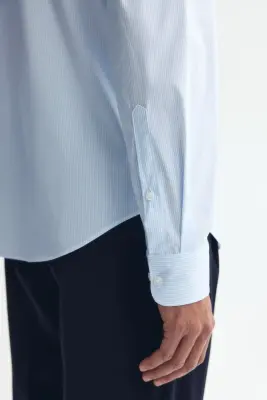 Chemise stretch Slim Fit - Bleu clair — photo 2