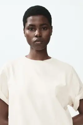 Longue robe T-shirt - Beige clair — photo 1
