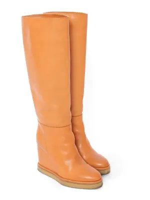 Bottes compensées en cuir camel Prix boutique 1450€ Taille 36 — photo 3