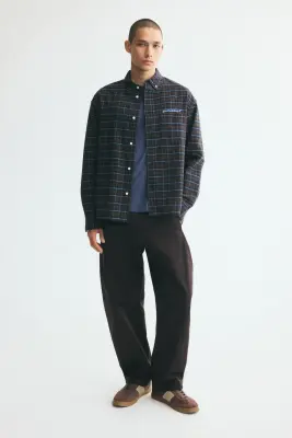 Chemise Oxford Relaxed Fit - Marron/carreaux — photo 1