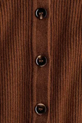Gilet en maille côtelée - Marron — photo 3