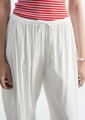 Pantalon large - Blanc — photo 1