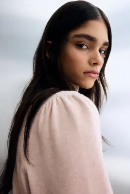 Pull à manches bouffantes - Rose corail clair — photo 2