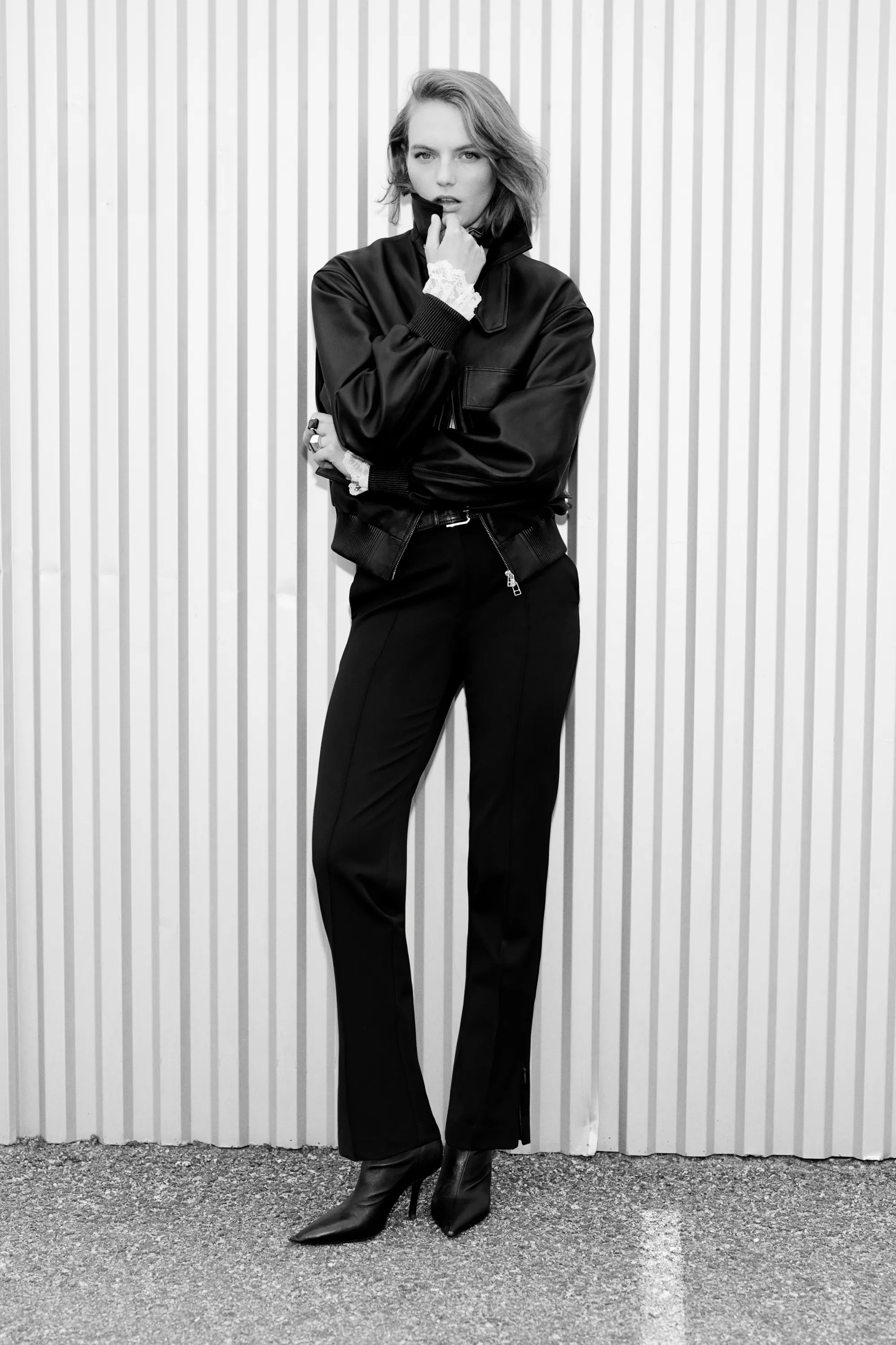 Pantalon chic avec ceinture - Noir