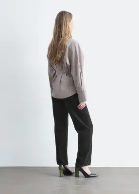 Chemise ajustée en coton - Gris/Rose — photo 5