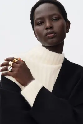 Rib-knit jumper - Crème — photo 3