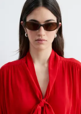 Robe midi avec liens à l’encolure - Rouge — photo 3