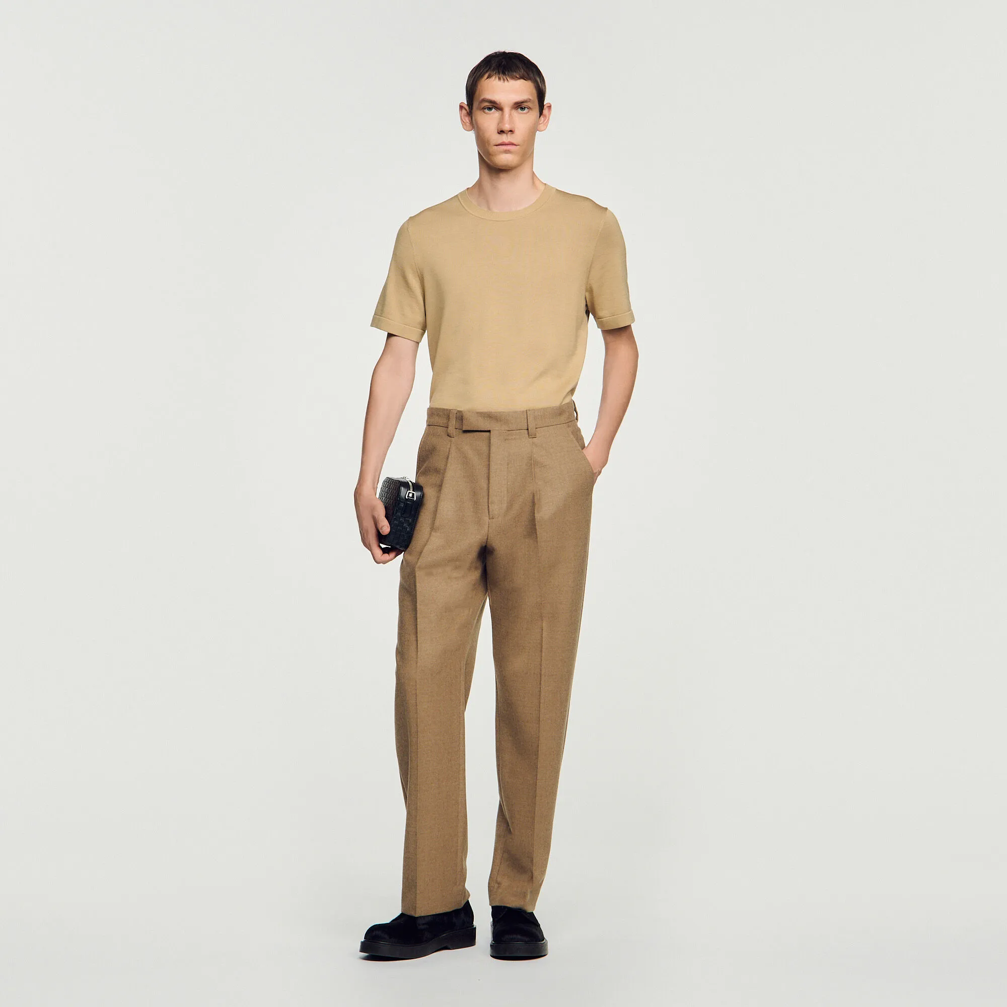 Pantalon de costume large en laine