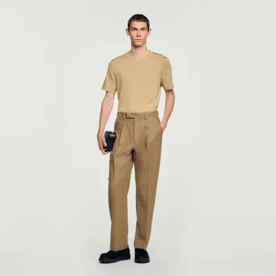 Pantalon de costume large en laine