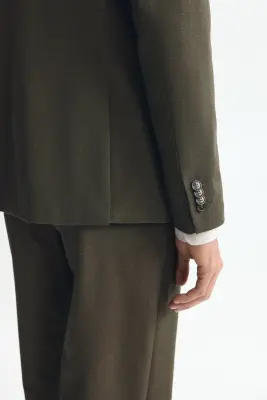 Veste Regular Fit à fermeture croisée - Vert kaki foncé — photo 3