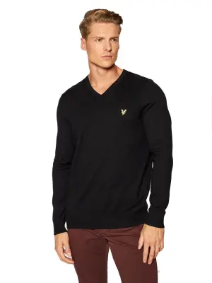 LYLE & SCOTT PULL COL V Noir — photo 2