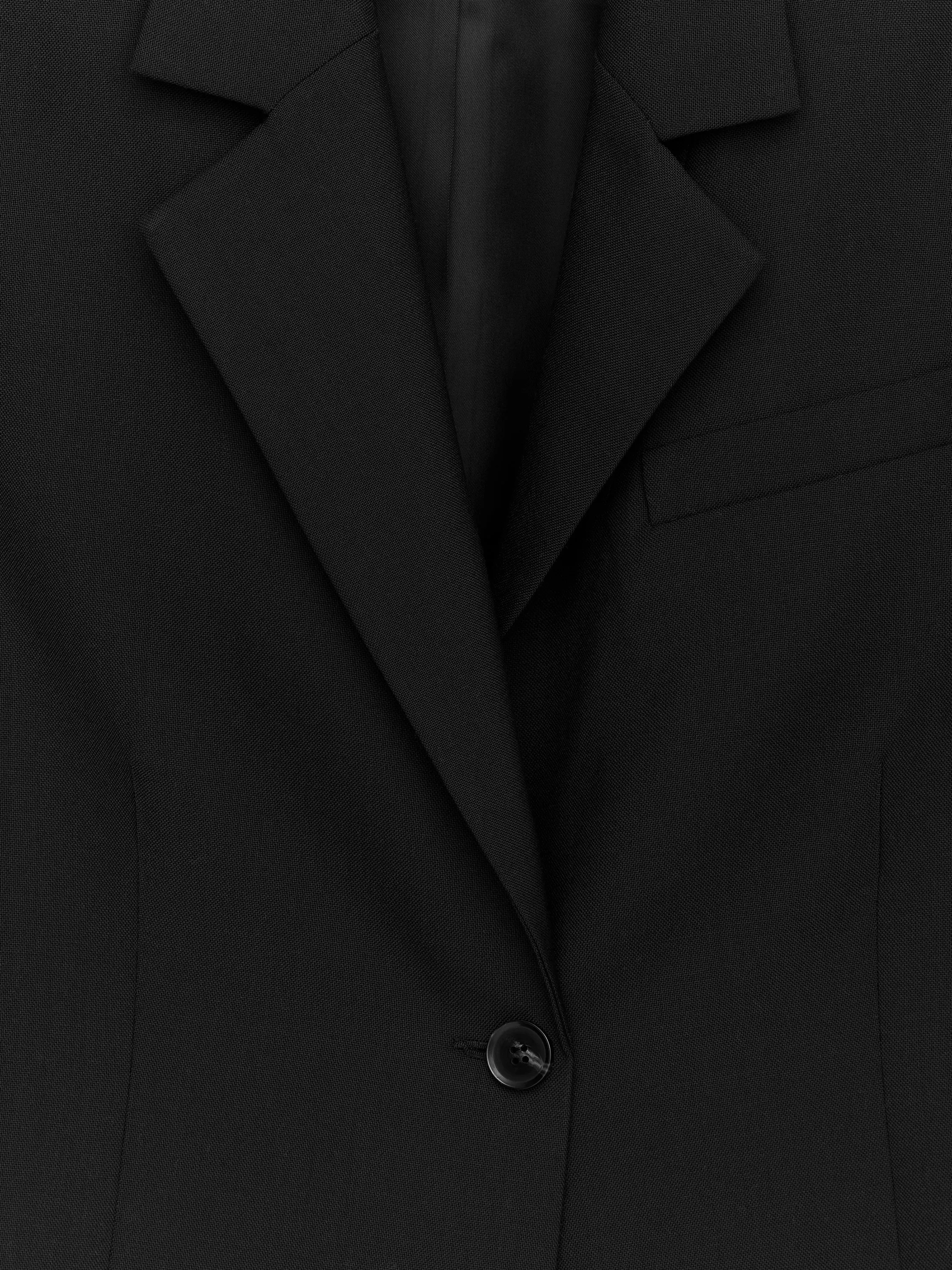 Blazer raccourci en laine - Noir