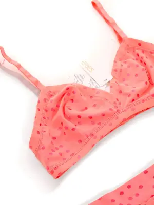 Maillot de bain deux pièces triangle et culotte haute Boumboum Harmonica rose à pois Prix boutique 500€ Taille 38 — photo 4