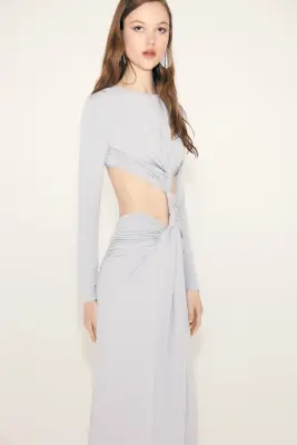 Robe découpée à effet drapé - Violet ancien clair — photo 2