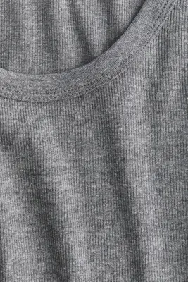 Débardeur côtelé - Gris chiné — photo 3