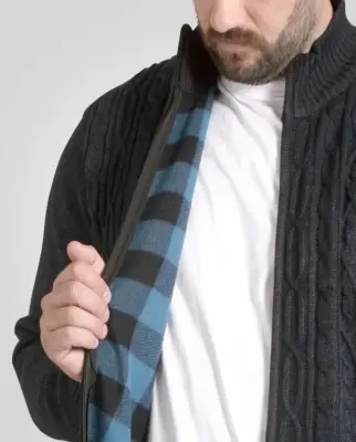 DUKE GILET TORSADE GRANDE LONGUEUR Marine — photo 3