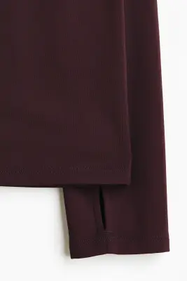 T-shirt de sport midlayer à col zippé ThermoMove™ - Marron foncé — photo 5