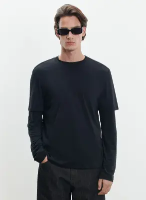 T-shirt en coton et cachemire
