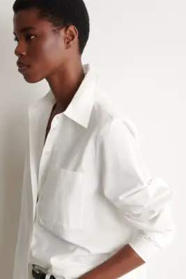 CHEMISE HABILLÉE EN COTON PIMA - ÉCRU — photo 3