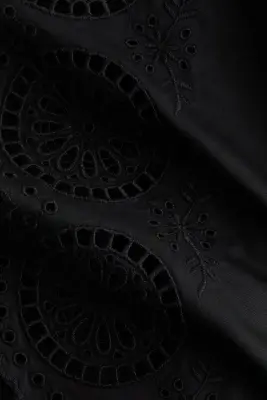 Pantalon avec détails à nouer et broderie anglaise - Noir — photo 3