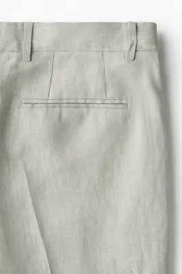 Pantalon de costume Slim Fit en lin - Vert clair — photo 2