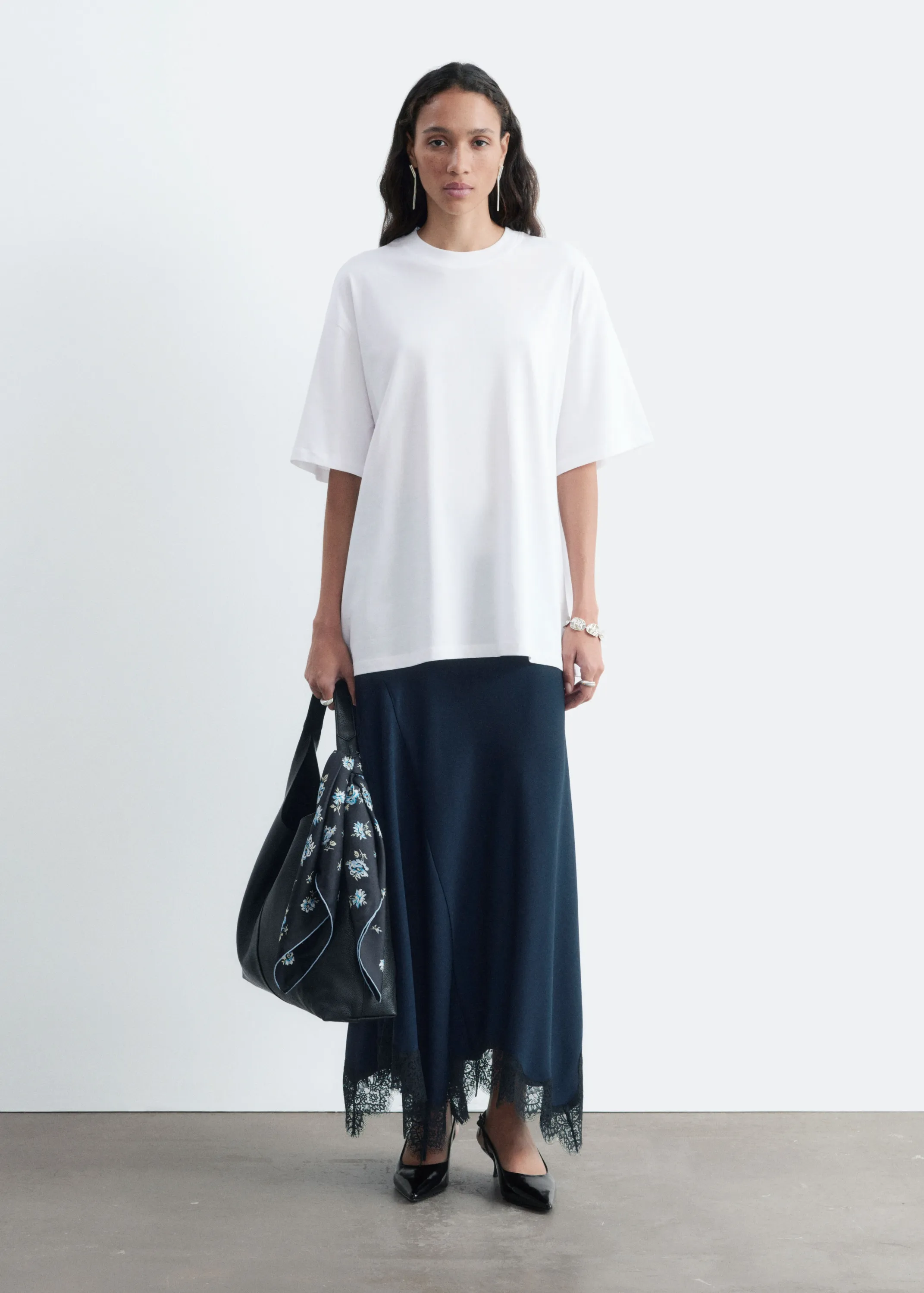T-shirt oversize en coton - Blanc