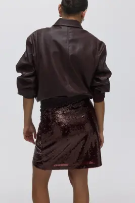 Jupe à sequins - Bordeaux — photo 2
