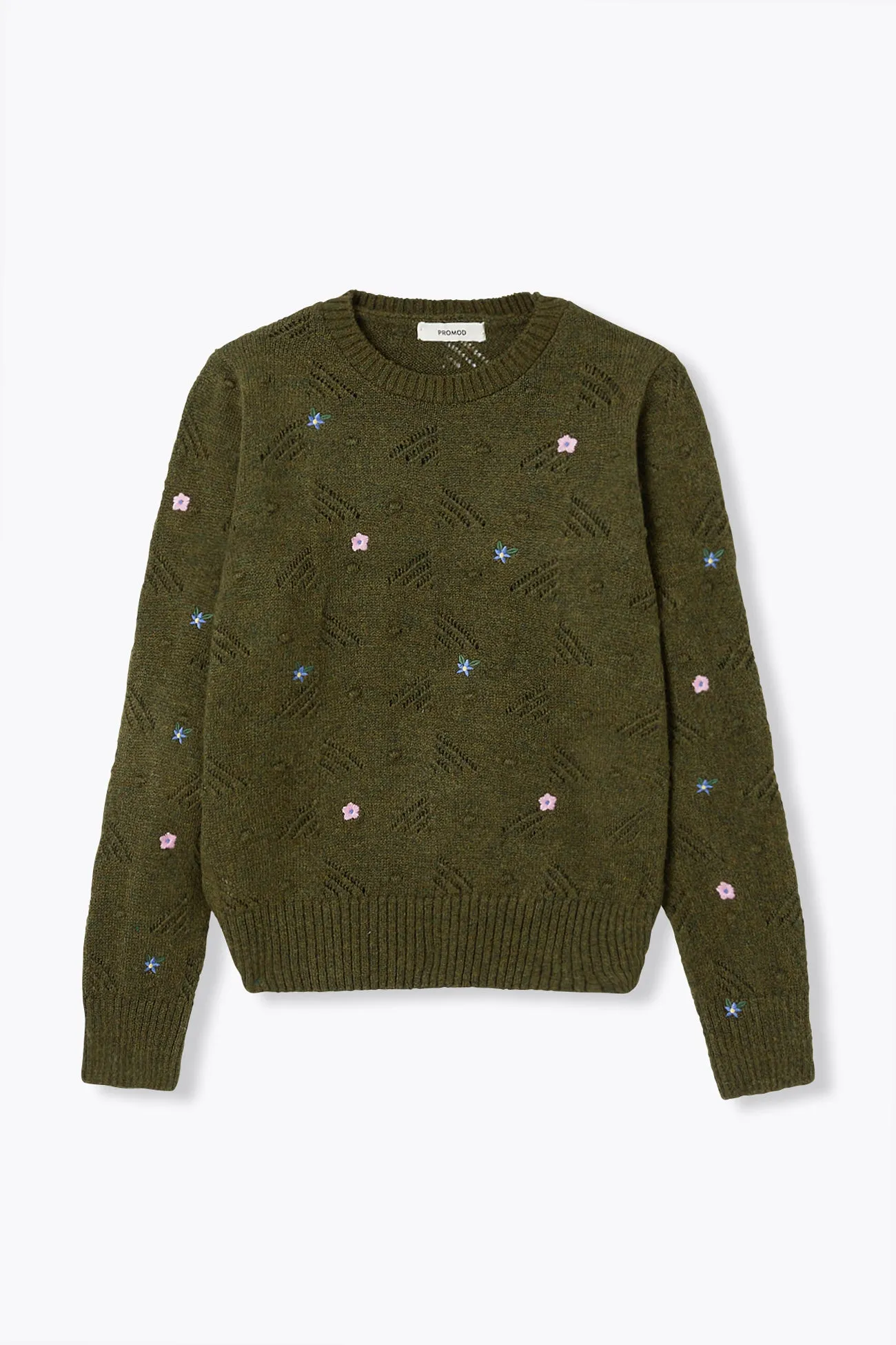 Pull brodé de fleurs Femme