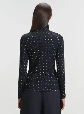 T-shirt en viscose et élasthanne à pois — photo 2