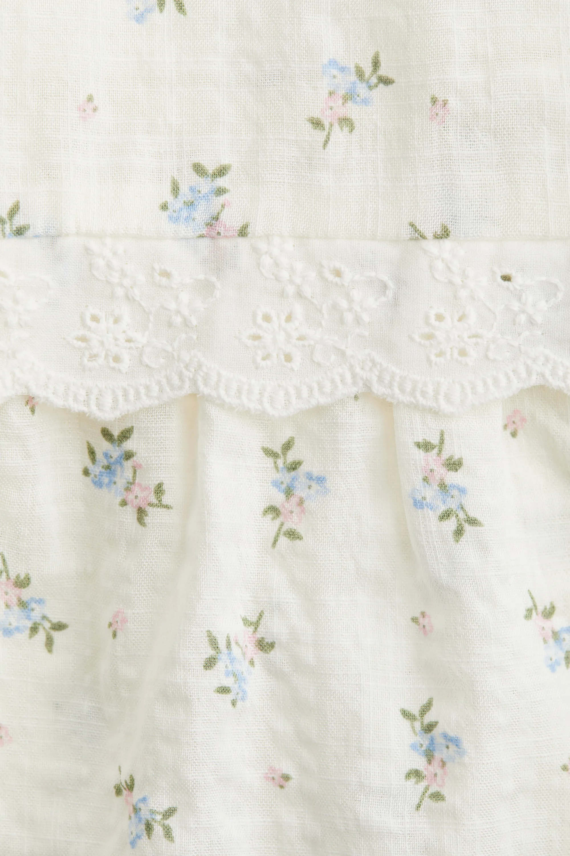 Robe avec bretelles à nouer - Blanc/fleuri