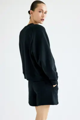 Sweat en coton - Noir — photo 2