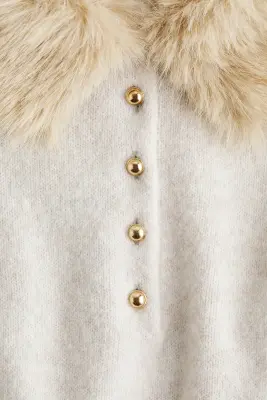 Pull avec col - Beige clair — photo 3