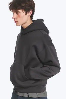 Sweat à capuche en scuba Simon - Gris foncé — photo 1