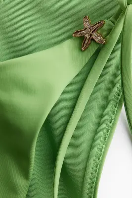 Bas de maillot Tanga à nouer - Vert — photo 3