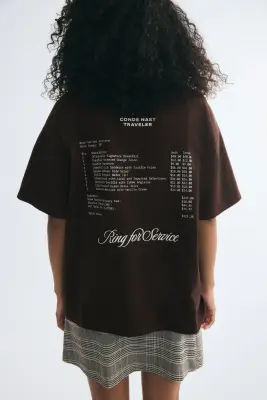 T-shirt oversize imprimé - Marron/Condé Nast Traveller — photo 3