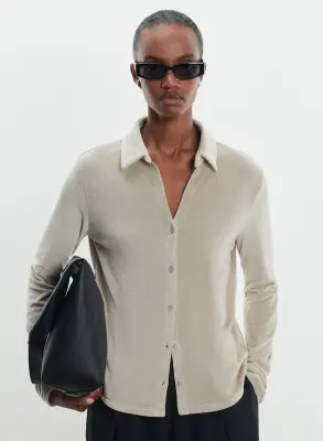 Chemise en coton organique, modal et élasthanne — photo 2
