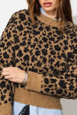 Pull en maille léopard Femme — photo 5