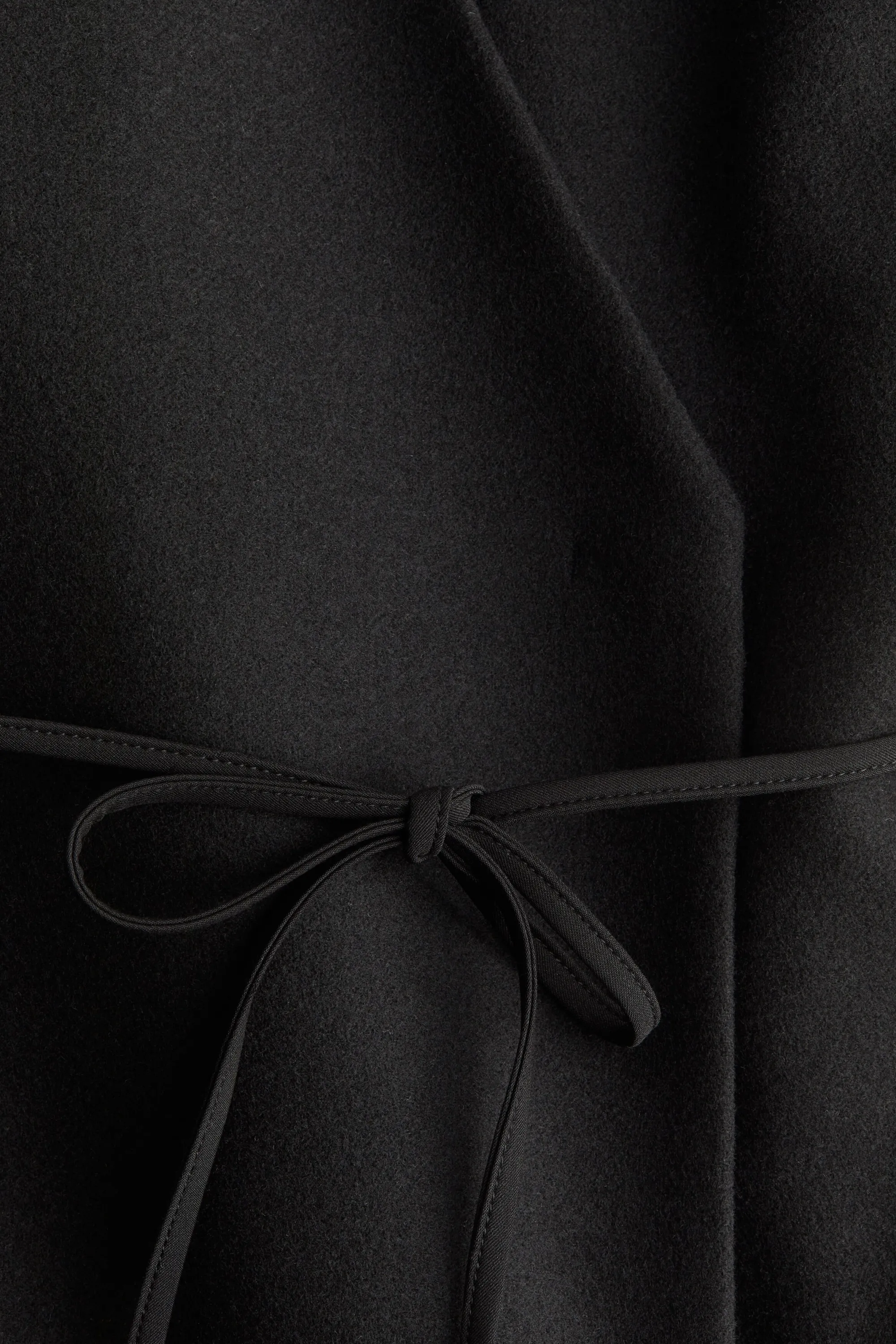 Manteau en feutre avec détail à nouer - Noir