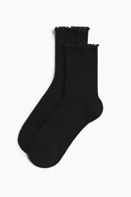 Lot de 5 paires de chaussettes en maille côtelée - Noir — photo 1