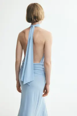 Robe maxi avec dos nu - Bleu clair — photo 1
