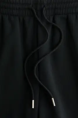 Pantalon en molleton de coton mélangé - Noir — photo 4
