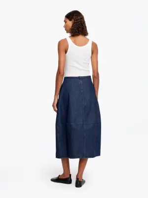 Jupe barrel en jean - Bleu foncé — photo 2