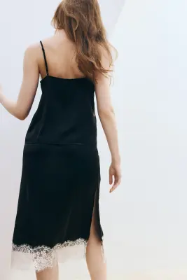 Jupe avec dentelle - Noir — photo 2