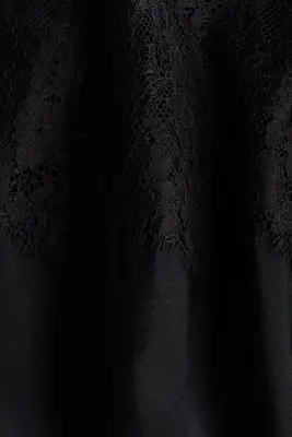 Robe bi-matière à bretelles fines - Noir — photo 5