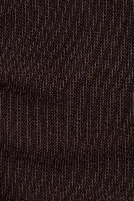 Top à encolure en V en viscose mélangée - Marron foncé — photo 2