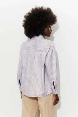 Chemise oversize rayée Femme — photo 4