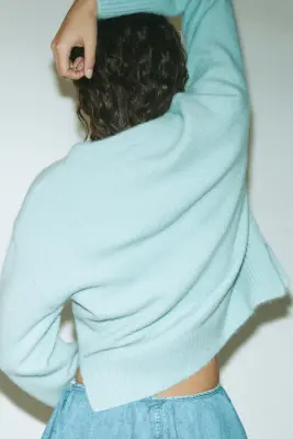 Pull avec motif jacquard - Turquoise clair/Adore — photo 2