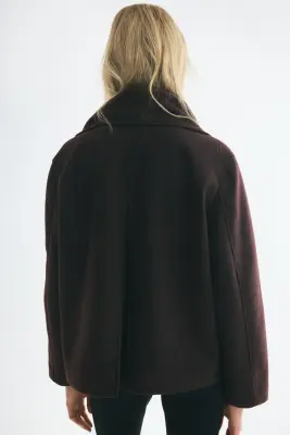 Veste avec détail façon écharpe - Bordeaux — photo 2
