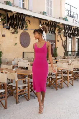 Rosalia Knit Dress - Fuchsia — photo 4