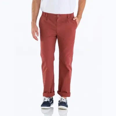 Pornichet, Le vrai pantalon du marin breton en coton bio - Toile Brique — photo 1